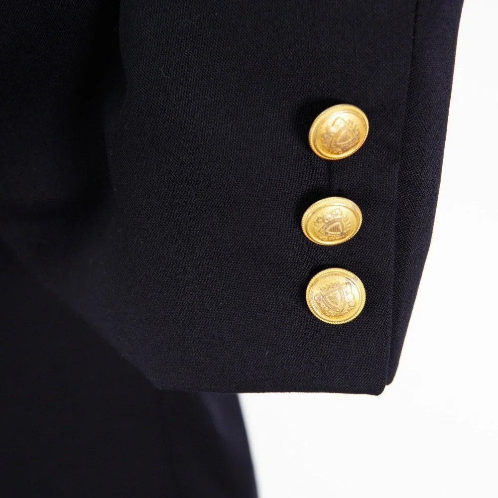 Jos A Bank Traditional Fit Blue Wool Blend Gold Button Blazer 44R